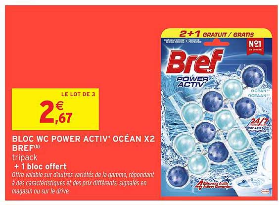 BLOC WC POWER ACTIV' OCÉAN X2 BREF® tripack