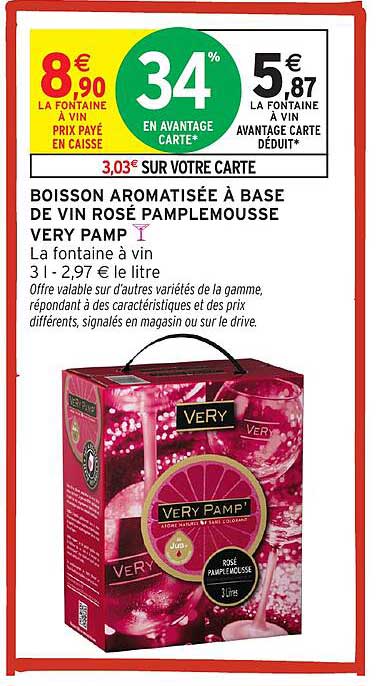 BOISSON AROMATISÉE À BASE DE VIN ROSÉ PAMPLEMOUSSE VERY PAMP