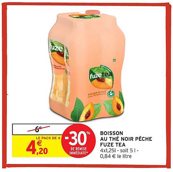 BOISSON AU THÉ NOIR PÊCHE FUZE TEA