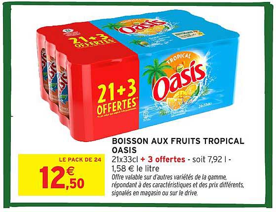 BOISSON AUX FRUITS TROPICAL OASIS