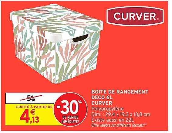 BOITE DE RANGEMENT DECO 6L CURVER