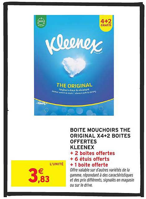 BOITE MOUCHOIRS THE ORIGINAL X4+2 BOITES OFFERTES