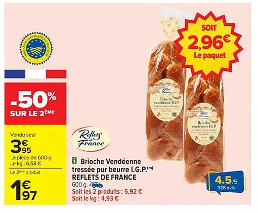 Brioche Vendéenne tressée pur beurre I.G.P.