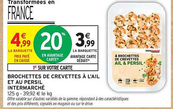 BROCHETTES DE CREVETTES À L'AIL ET AU PERSIL