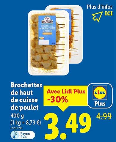 Brochettes de haut de cuisse de poulet