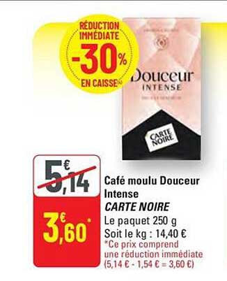 Café moulu Douceur Intense CARTE NOIRE