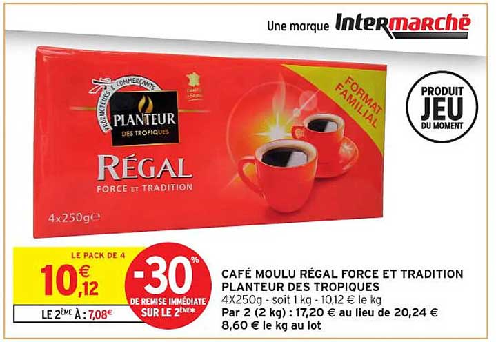 CAFÉ MOULU RÉGAL FORCE ET TRADITION PLANTEUR DES TROPIQUES