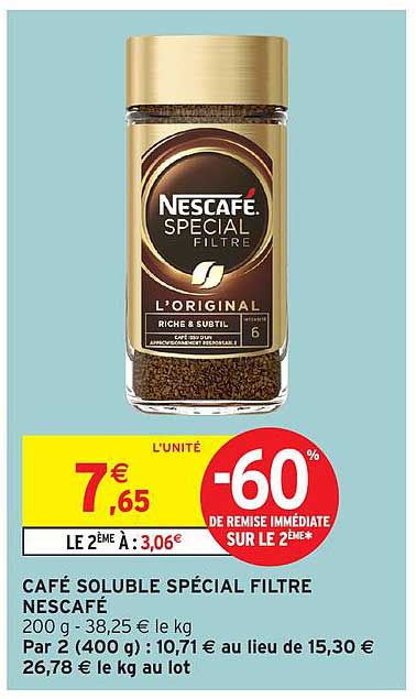 CAFÉ SOLUBLE SPÉCIAL FILTRE NESCAFÉ