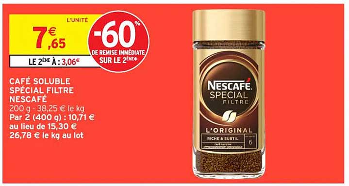 CAFÉ SOLUBLE SPÉCIAL FILTRE NESCAFÉ