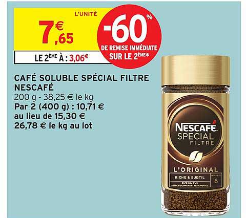 CAFÉ SOLUBLE SPÉCIAL FILTRE NESCAFÉ
