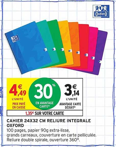 CAHIER 24X32 CM RELIURE INTEGRALE OXFORD
