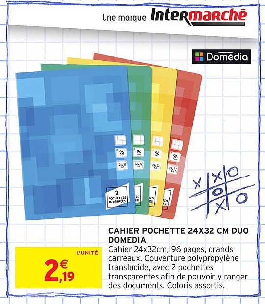 CAHIER POCHETTE 24X32 CM DUO DOMEDIA