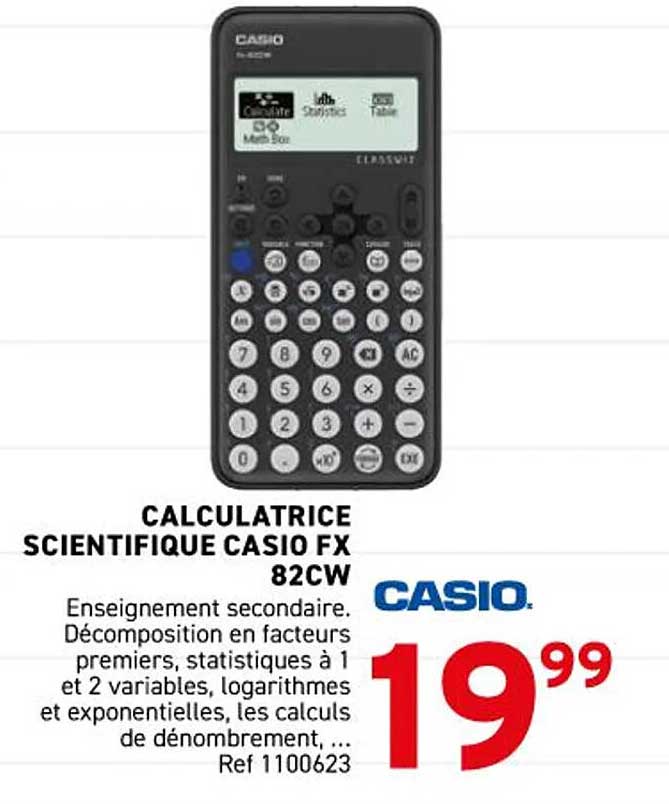 CALCULATRICE SCIENTIFIQUE CASIO FX 82CW