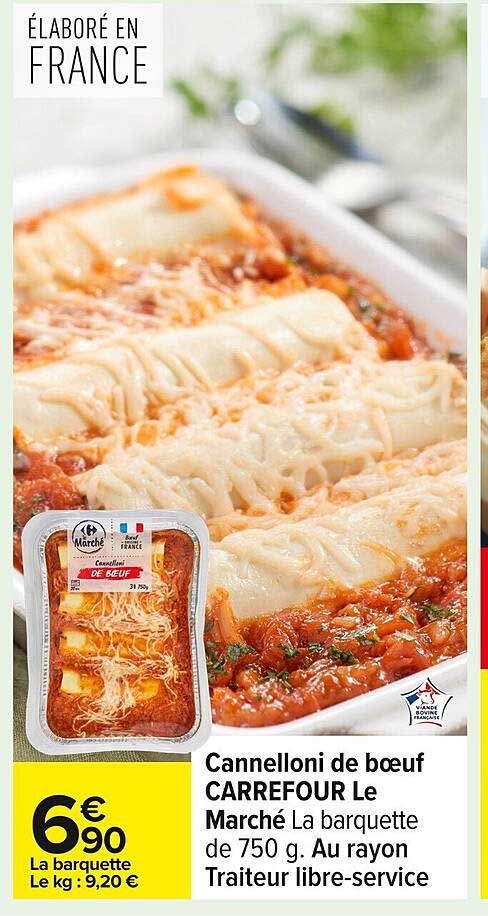 Cannelloni de boeuf CARREFOUR Le Marché