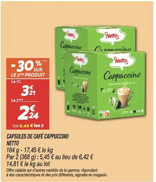 CAPSULES DE CAFÉ CAPPUCCINO