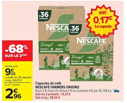 Capsules de café NESCAFÉ FARMERS ORIGINS