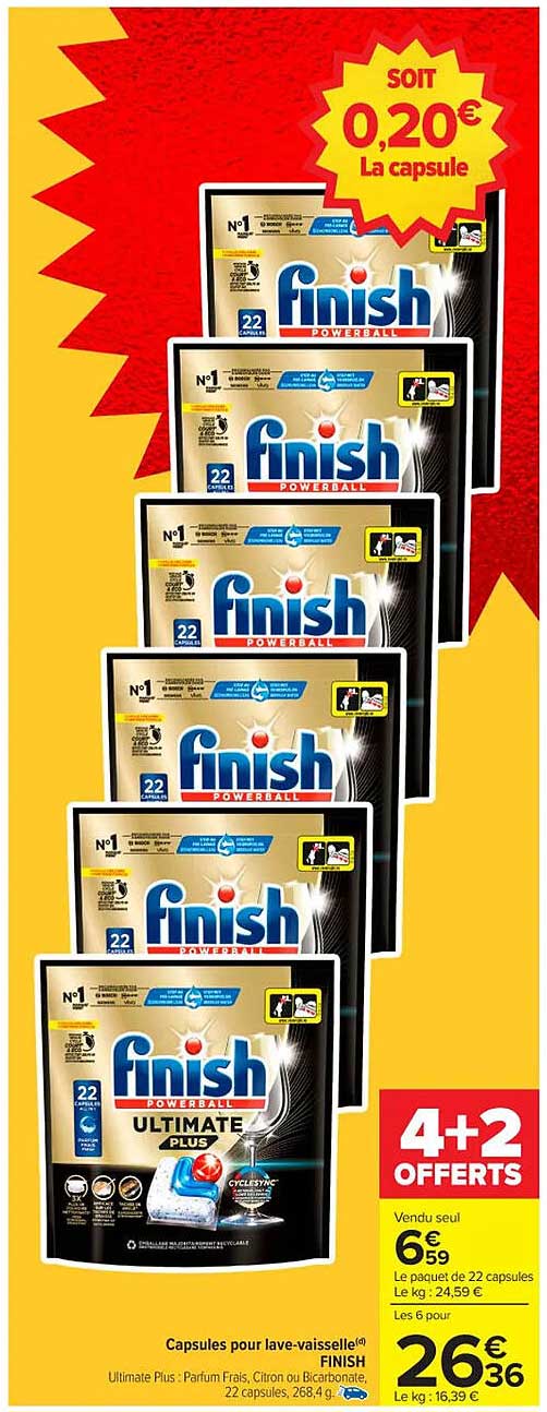 Capsules pour lave-vaisselle Finish Ultimate Plus