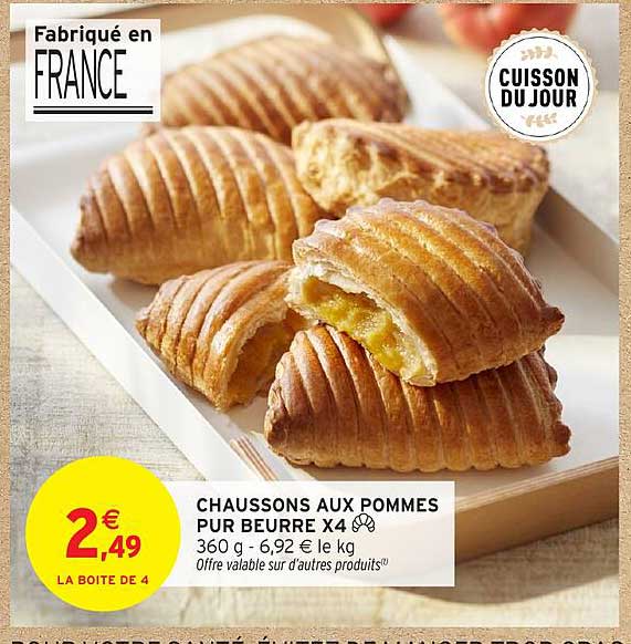 CHAUSSONS AUX POMMES PUR BEURRE X4