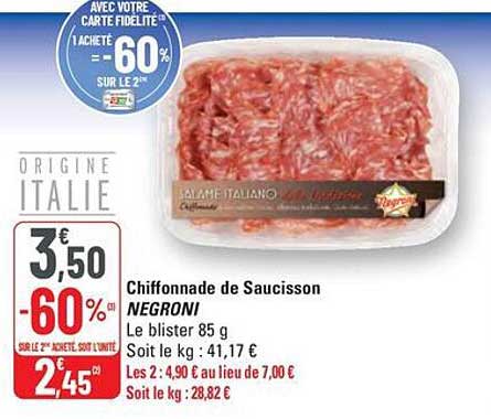 Chiffonnade de Saucisson NEGRONI