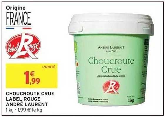CHOUCROUTE CRUE LABEL ROUGE ANDRÉ LAURENT