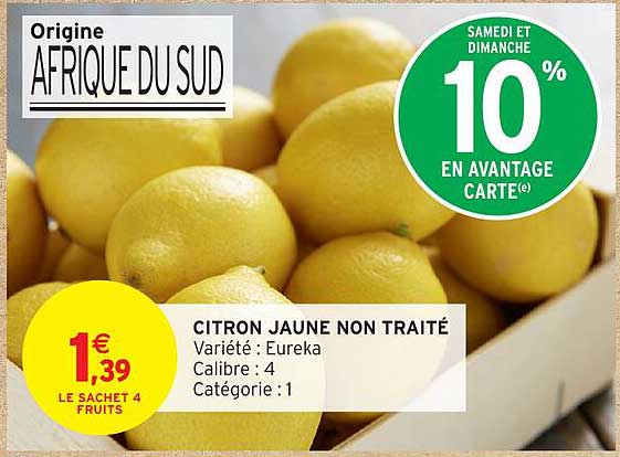 CITRON JAUNE NON TRAITÉ