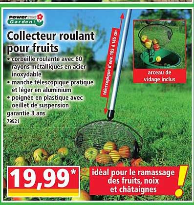 Collecteur roulant pour fruits