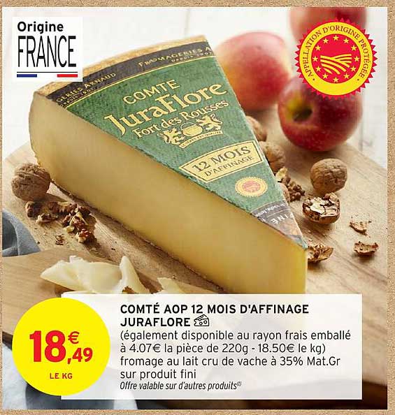 COMTÉ AOP 12 MOIS D'AFFINAGE JURAFLORE
