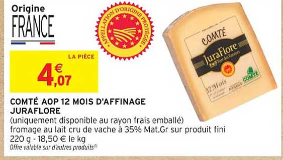 COMTÉ AOP 12 MOIS D'AFFINAGE JURAFLORE
