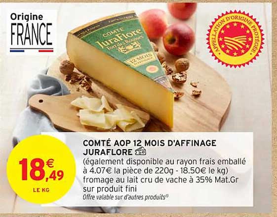 COMTÉ AOP 12 MOIS D'AFFINAGE JURAFLORE