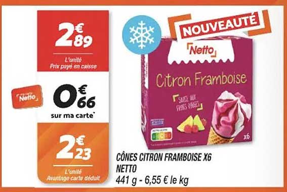 CÔNES CITRON FRAMBOISE X6