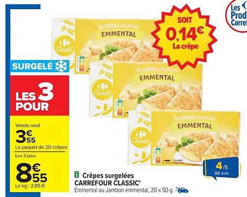 Crêpes surgelées CARREFOUR CLASSIC'