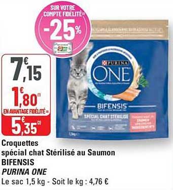 Croquettes spécial chat Stérilisé au Saumon BIFENSIS PURINA ONE