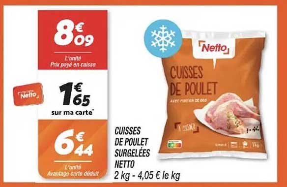 CUISSES DE POULET SURGELÉES NETTO