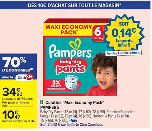 Culottes "Maxi Economy Pack" PAMPERS
