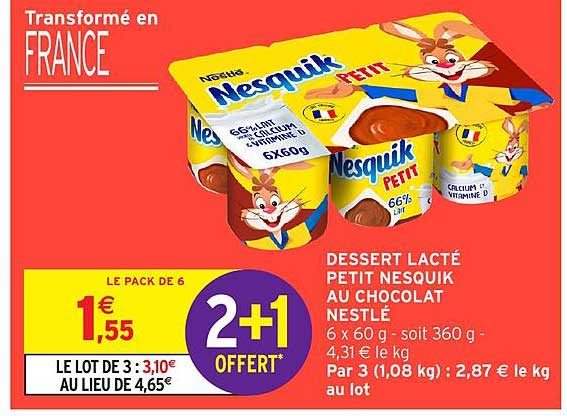 DESSERT LACTÉ PETIT NESQUIK AU CHOCOLAT NESTLÉ