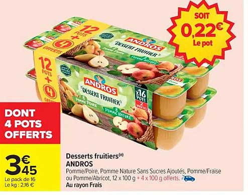 Desserts fruitiers(®) ANDROS