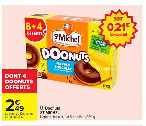 Doonuts ST MICHEL Nappés chocolat