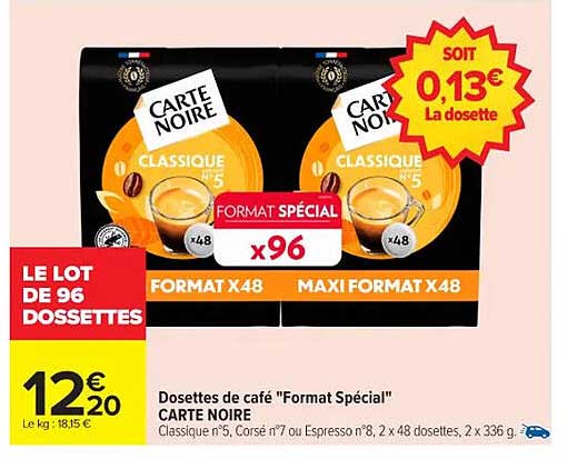 Dosettes de café "Format Spécial"