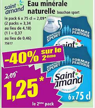 Eau minérale naturelle bouchon sport