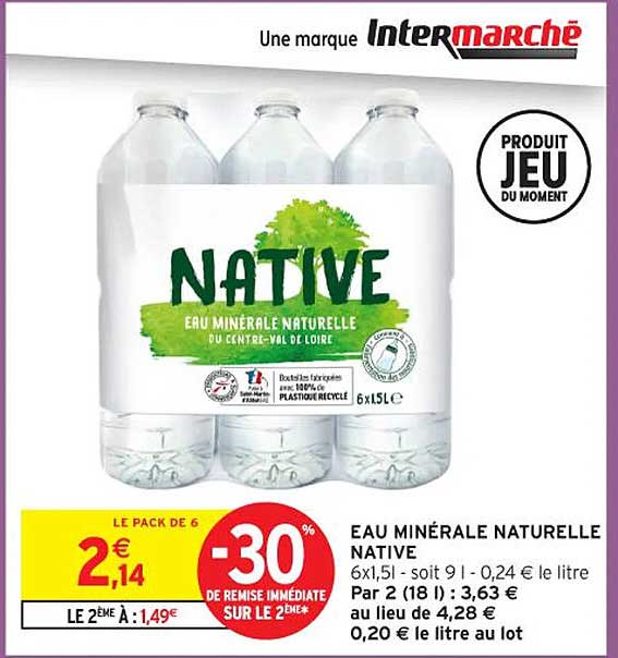 EAU MINÉRALE NATURELLE NATIVE