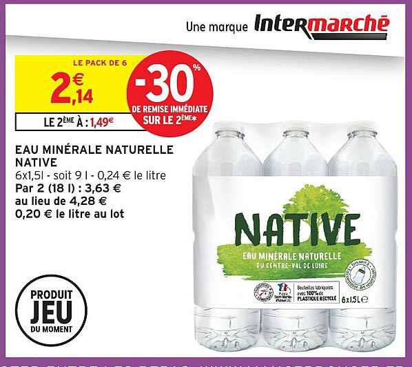 EAU MINÉRALE NATURELLE NATIVE