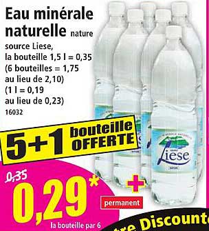 Eau minérale naturelle source Liese 5+1 bouteille OFFERTE