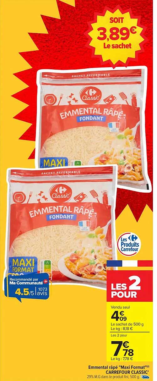 Emmental râpé "Maxi Format"