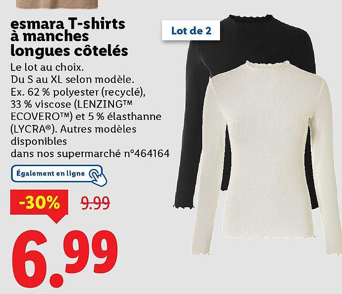esamara T-shirts à manches longues côtelés