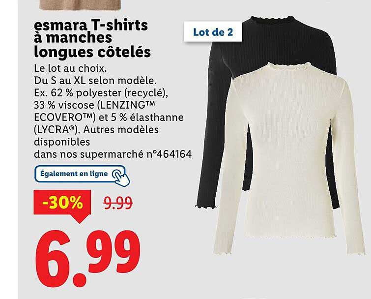 esmarat T-shirts à manches longues côtelés