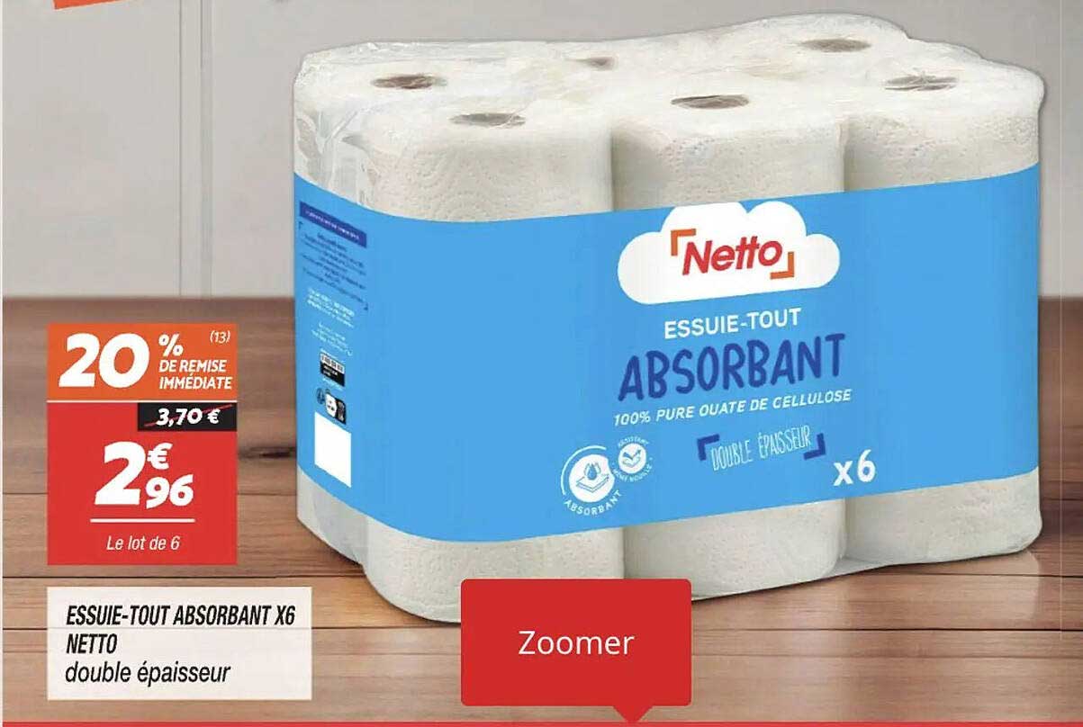 ESSUIE-TOUT ABSORBANT X6 NETTO double épaisseur