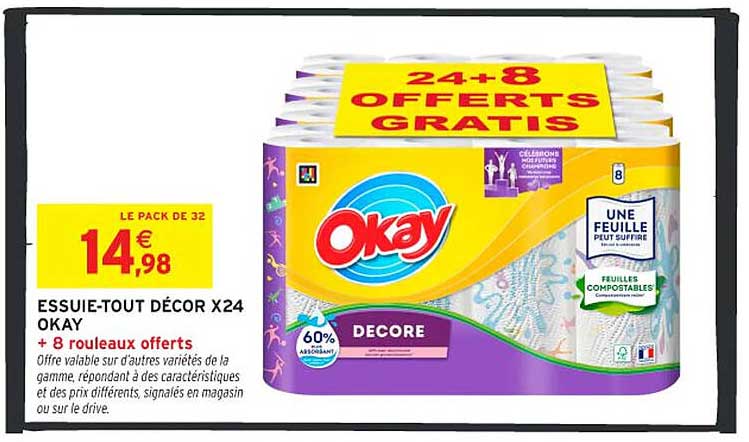 ESSUIE-TOUT DÉCOR X24 OKAY + 8 rouleaux offerts