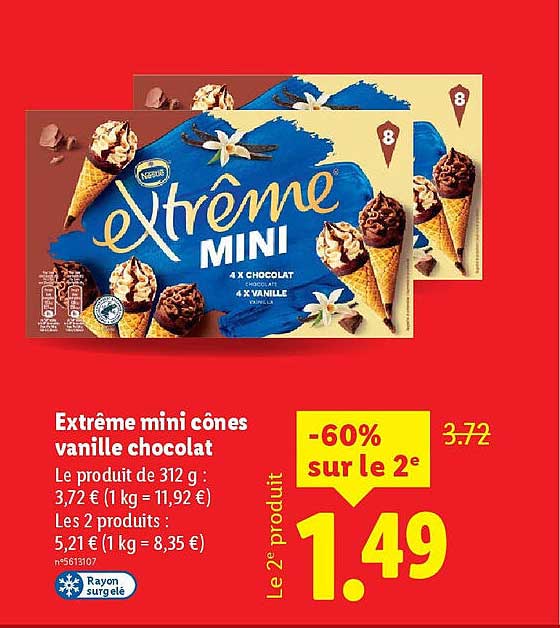 Extrême mini cônes vanille chocolat