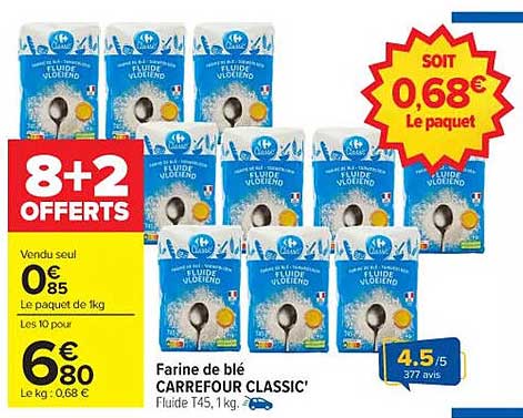 Farine de blé CARREFOUR CLASSIC'