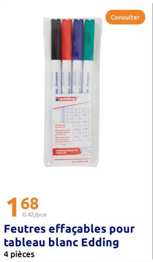 Feutres effaçables pour tableau blanc Edding